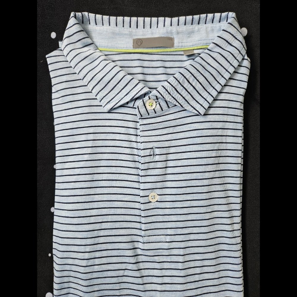 Tasc Performance Men's Golf Polo, Blue with Stripes, Size 2XL XXL
